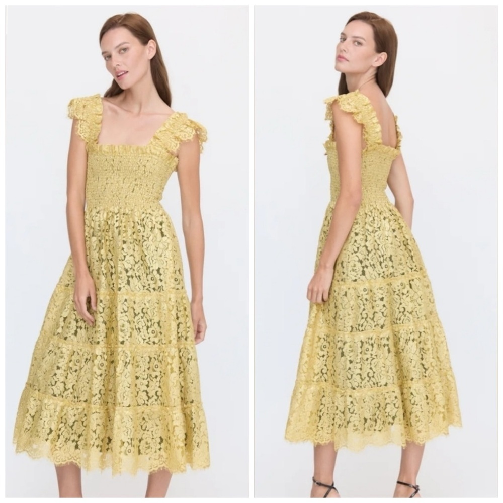 Hill House The Ellie Lace Nap Dress In Gold Lace Size Large​​